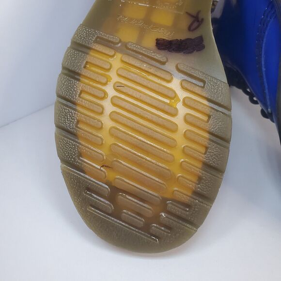 NEW Dr. MARTENS 1460 BLUE Patent Leather Lace-Up COMBAT Boot Women Sz 5 MSRP$160 - Picture 8 of 12